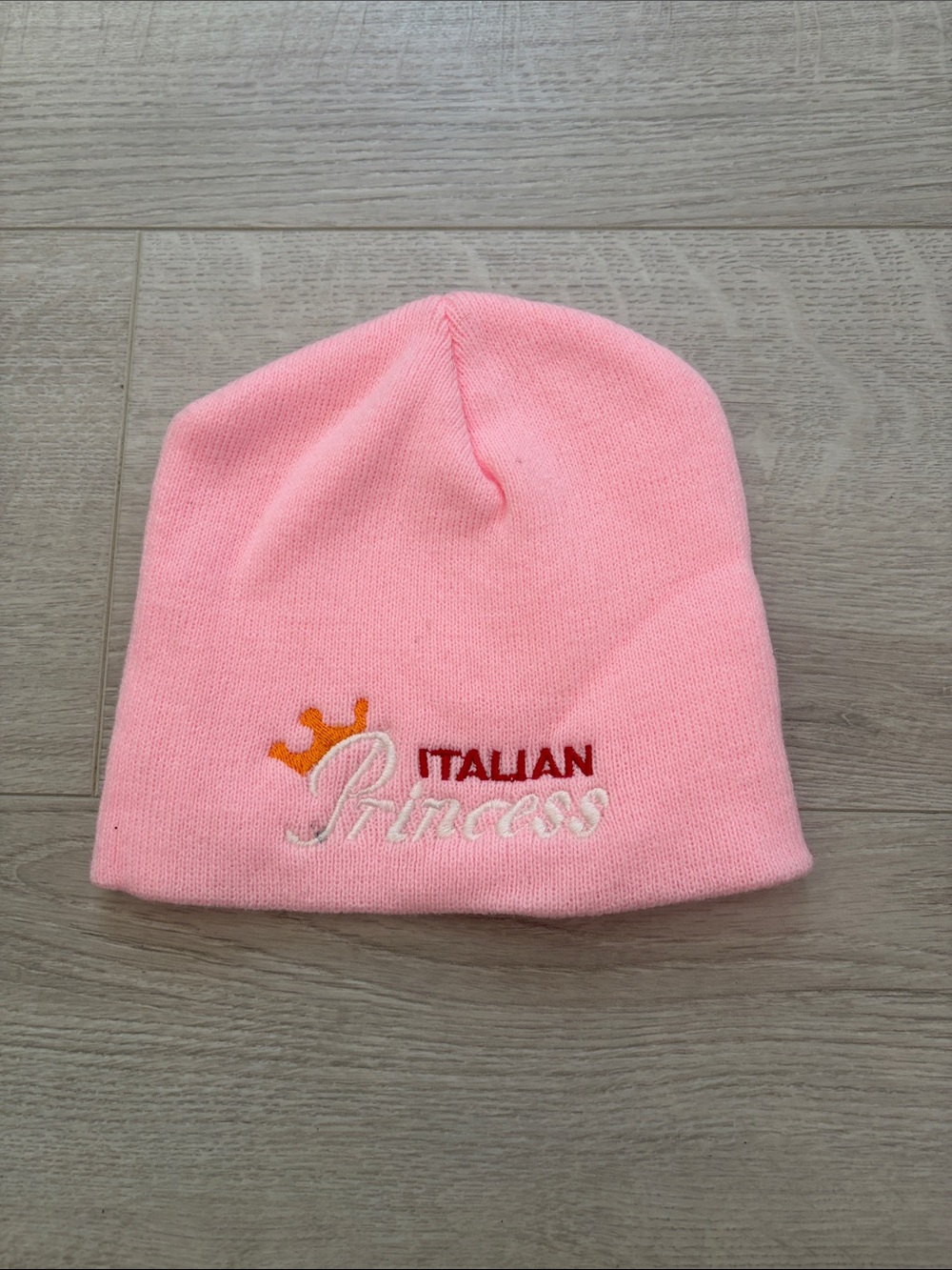 Italian Princess Pink Knit Beanie for Kids